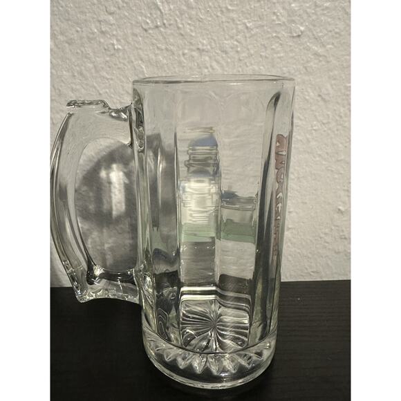 Vtg Disney Cinderella Castle Beveled Glass Mug Stein Barware Collectible 12oz - Picture 3 of 3